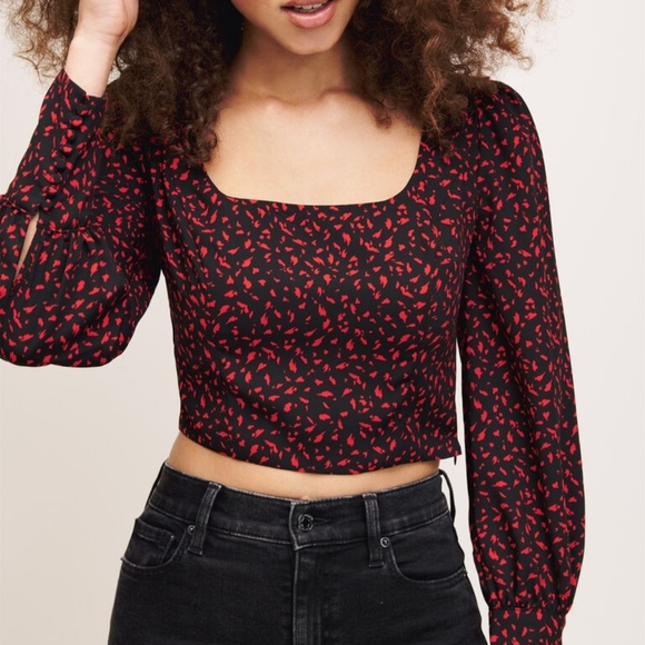 ❤️[3/$35] DYNAMITE Puff Sleeves Square Neck Blouse - Picture 3 of 9